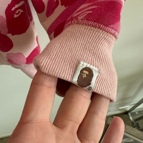 BAPE ABC pink Camo Stone Crewneck sweatshirt size medium - Picture 3 of 7